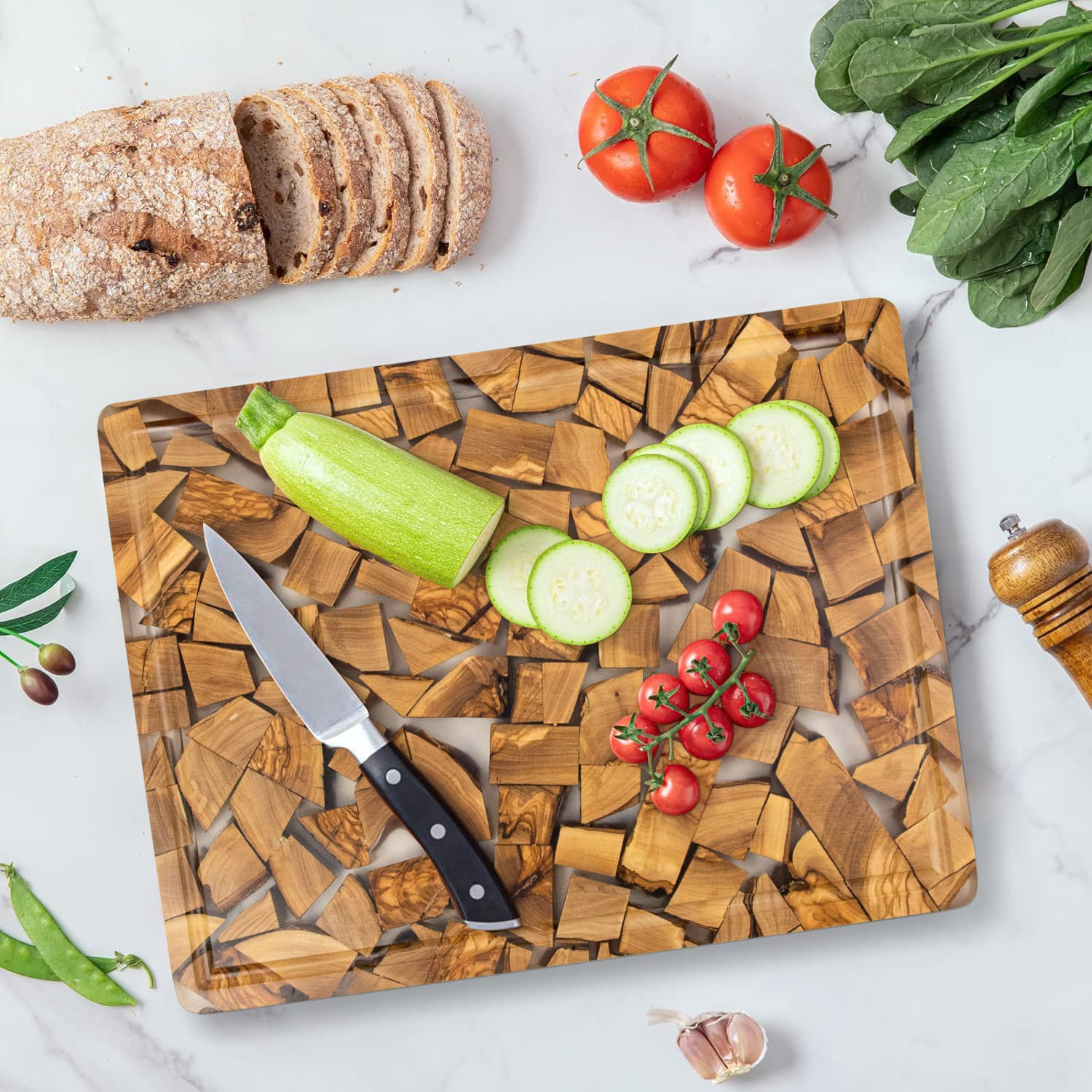 Olive Wood Resin Cutting Board 4 Olive Wood Resin Cutting Board 4